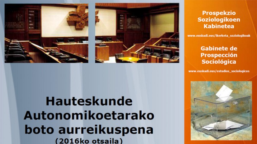 El Gobierno Vasco hace público un estudio sobre previsión de voto en el caso de unas hipotéticas Elecciones Autonómicas
