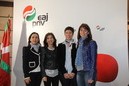 Las parlamentarias Fatima Ansotegi, Izaskun Bilbao, Amaia Arregi y Estibaliz Hernaez